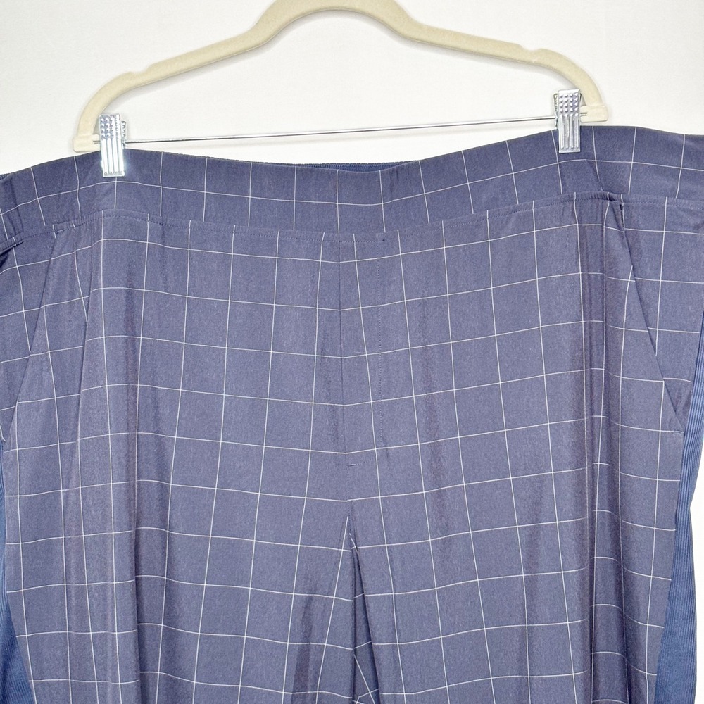 Athleta Brooklyn Textured Ankle Pant Size 26 Navy Windowpane Plaid Plus Size - Picture 4 of 10